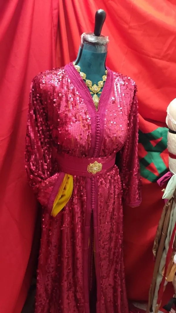 Caftano marocchino nuovo, taglia forte, paillettes — photo 11