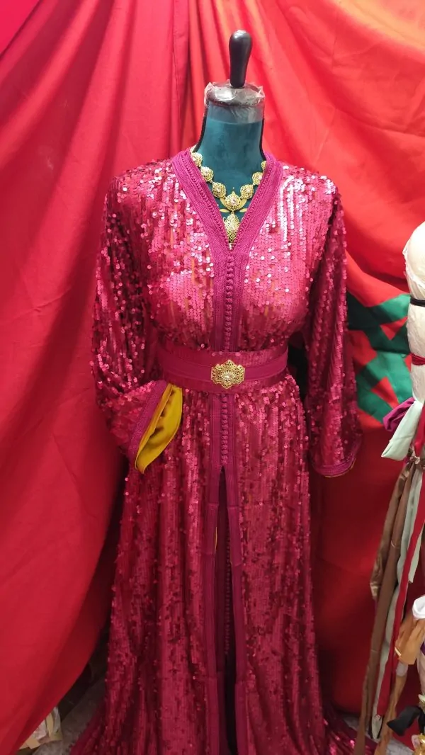 Caftano marocchino nuovo, taglia forte, paillettes — photo 3