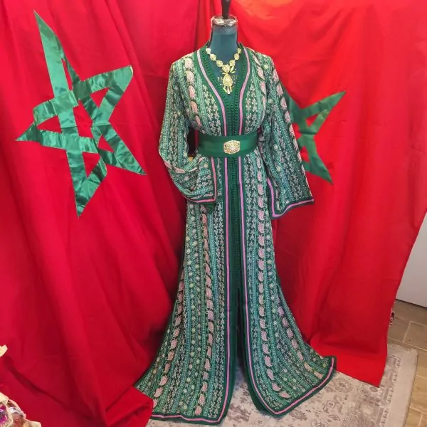 caftan marocain neuf sari avec ceinture — photo 9