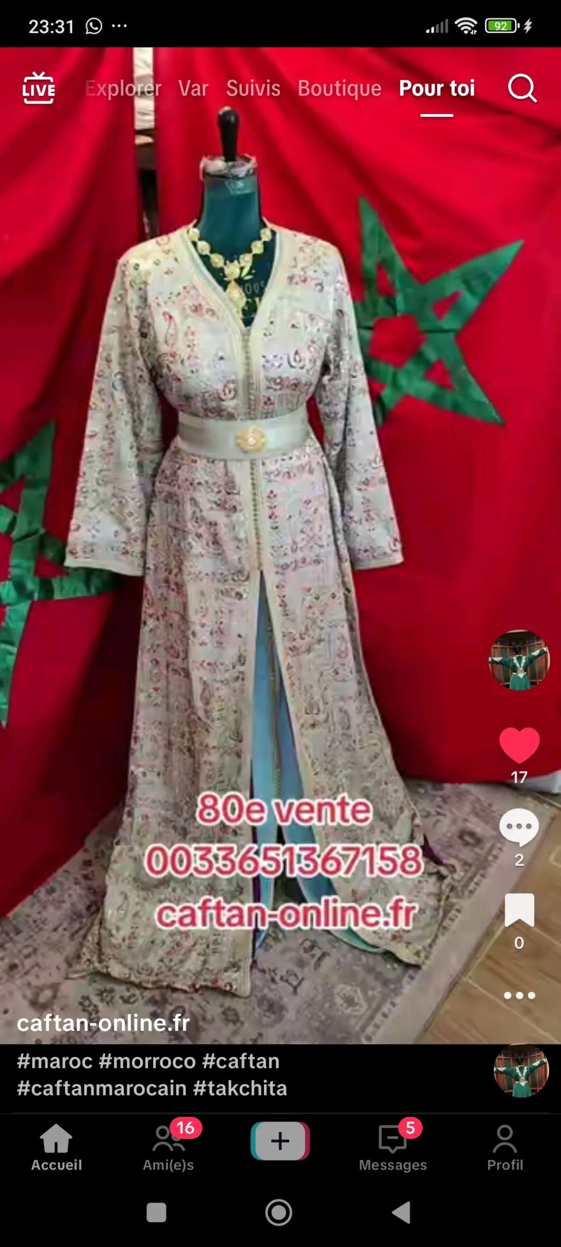 6 caftans marocain