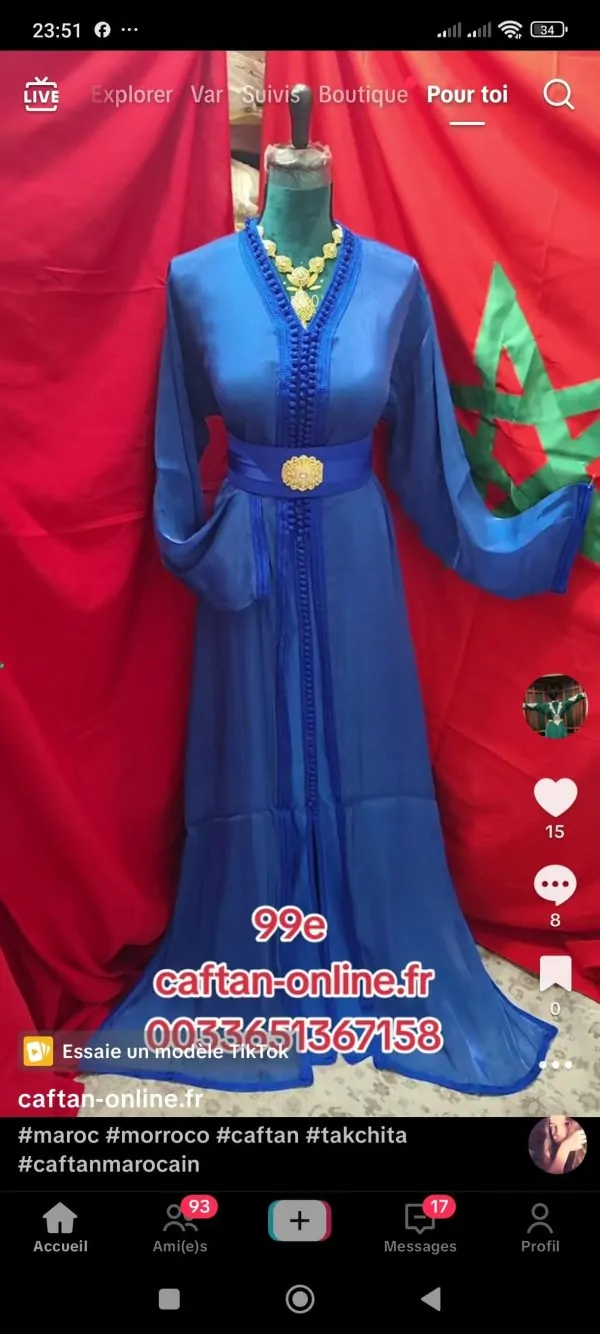 3 Caftan plus ceinture