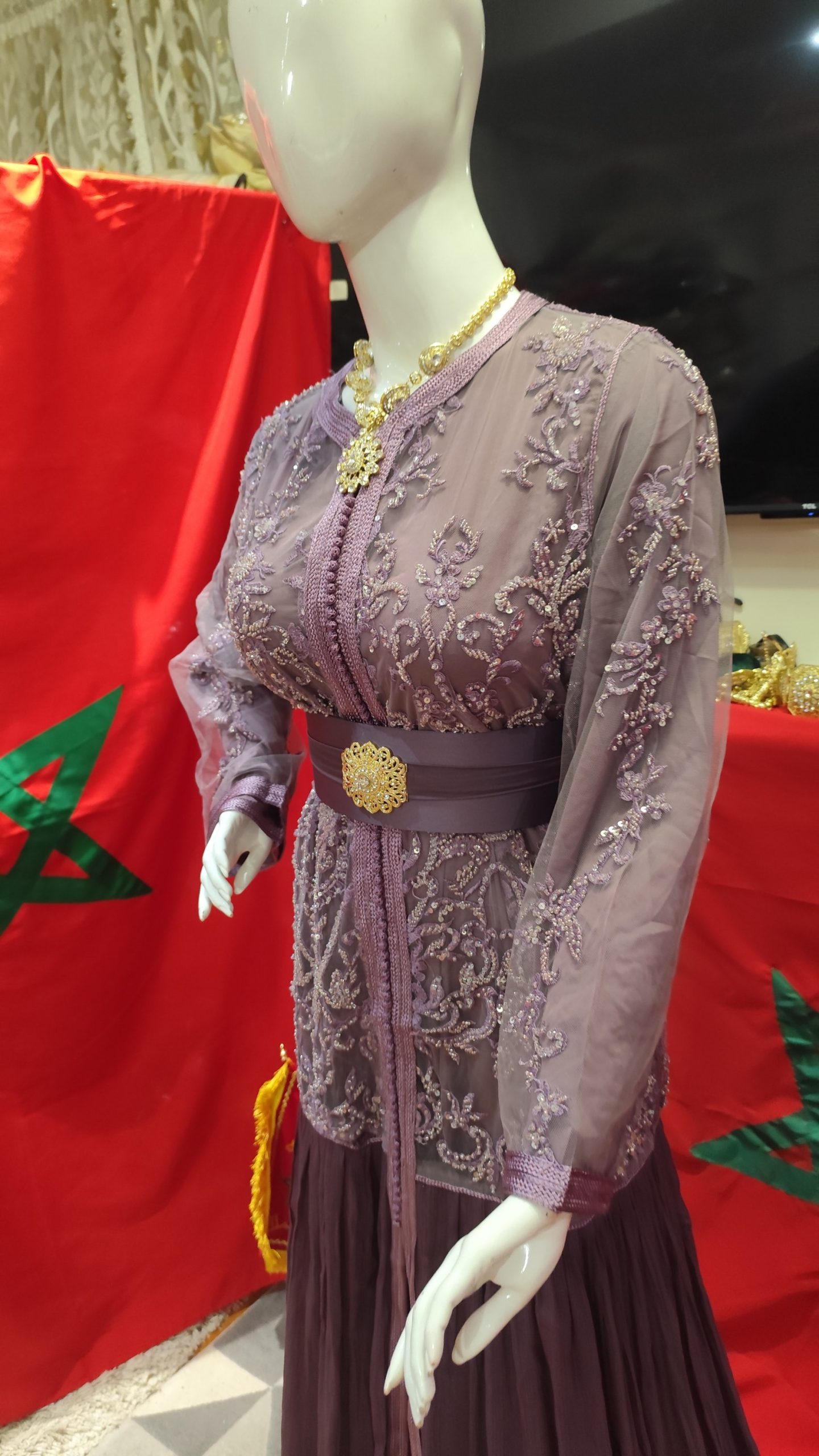 caftan marocain neuf avec ceinture – Image 2