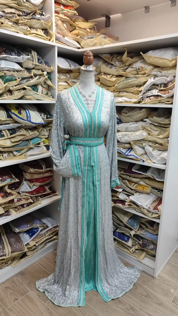caftan marocain d occasion grande taille 70cm avec ceinture — photo 10