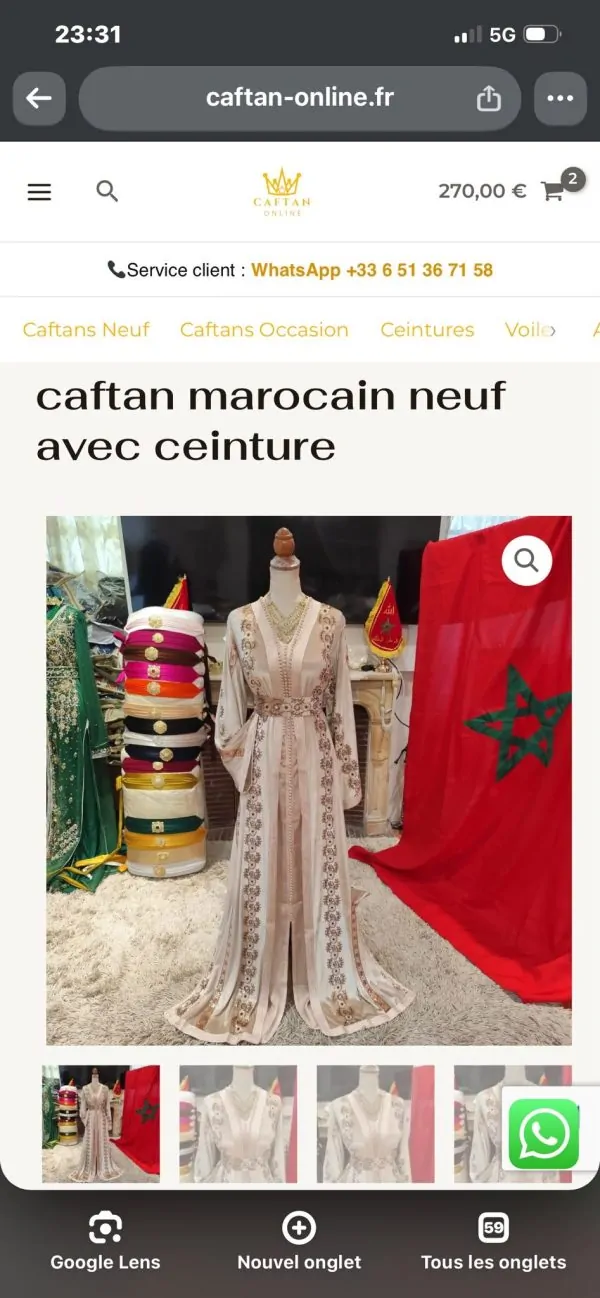 deux Caftan marocain neuf avec ceinture — photo 2