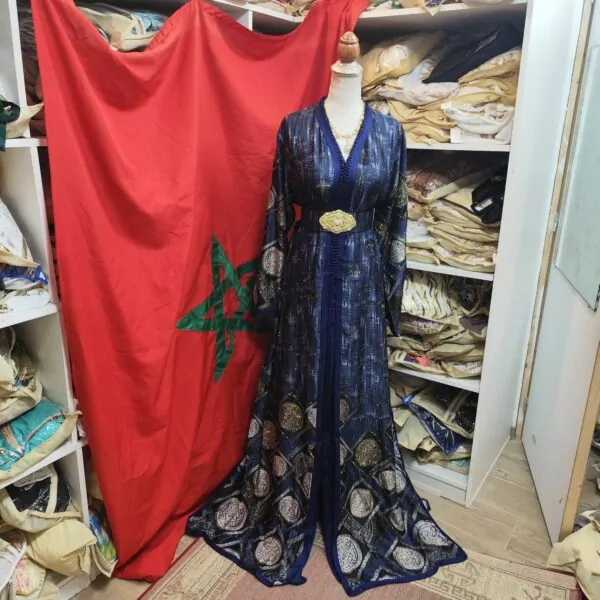 Caftano marocchino nuovo, taglia forte, con cintura